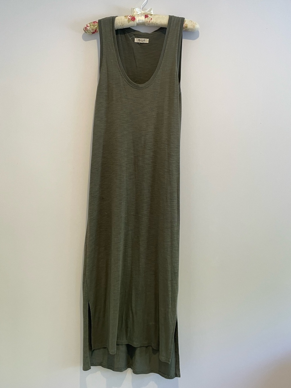 Madewell Olive Green Sleeveless Midi Tank Dress - size XXS